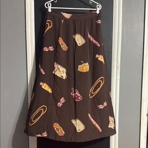 Daniel K Vintage Semi Sheer Graphic Rayon Maxi Skirt Size: L Length: 37”